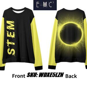 E=M/C2 Unisex Adult Black Hole Yellow Casual Loose Pullover Sweatshirt